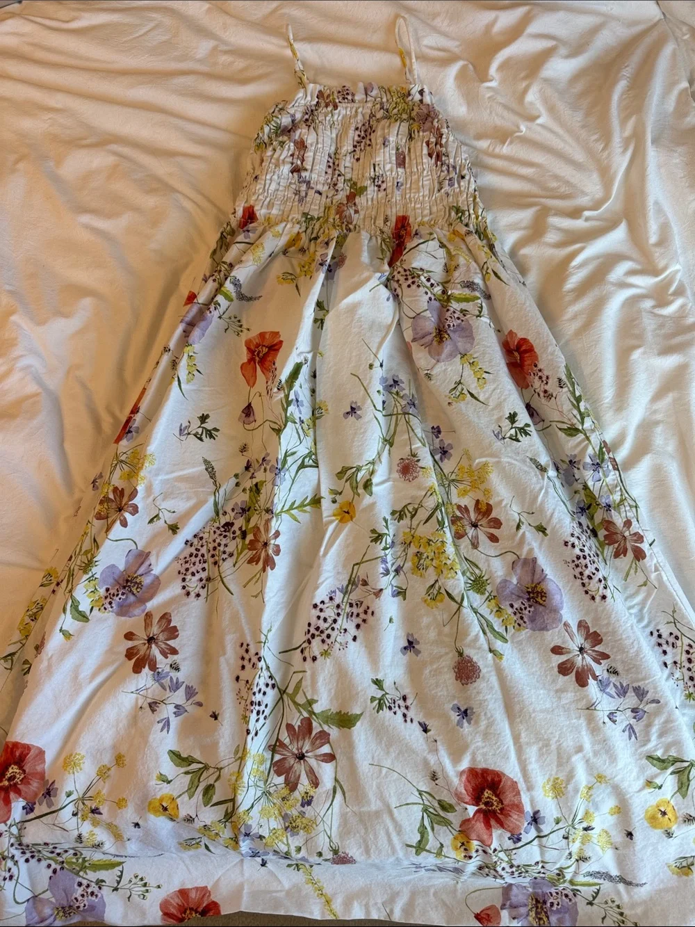 H&M White Floral Maxi Skirt with Multicolor Blooms - Picture 1 of 3
